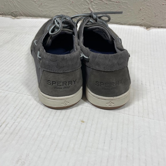 Sperry Gray Leather 360° Lace Stitches Lightweight Coastfish Boat Shoe Womens 9 - Picture 3 of 6